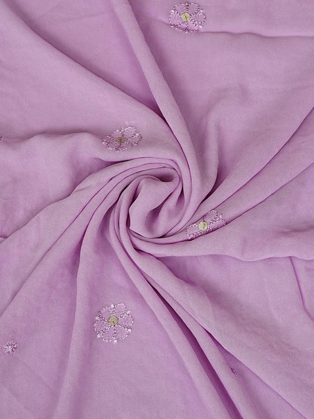 Ada Hand Embroidered Mauve Viscose Georgette Lucknowi Chikankari Unstitched Kurta Dupatta Set With Gota Patti Work 01A962468