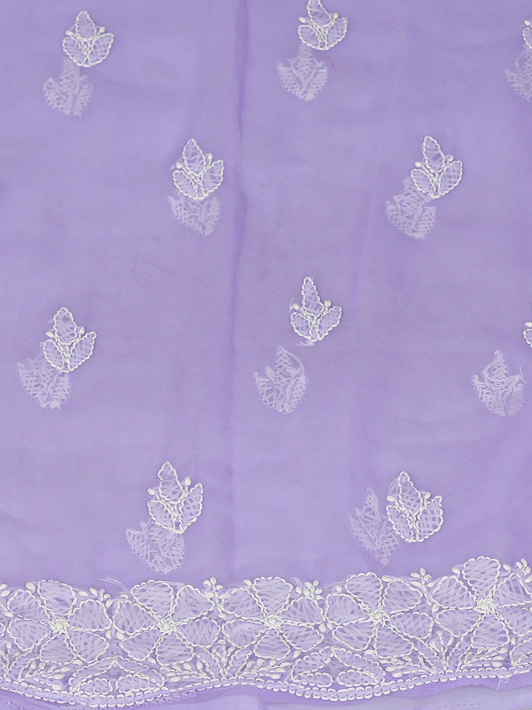 Ada Hand Embroidered Mauve Georgette Lucknowi Chikankari Unstitched Suit Piece With Parsi Work 01A963495