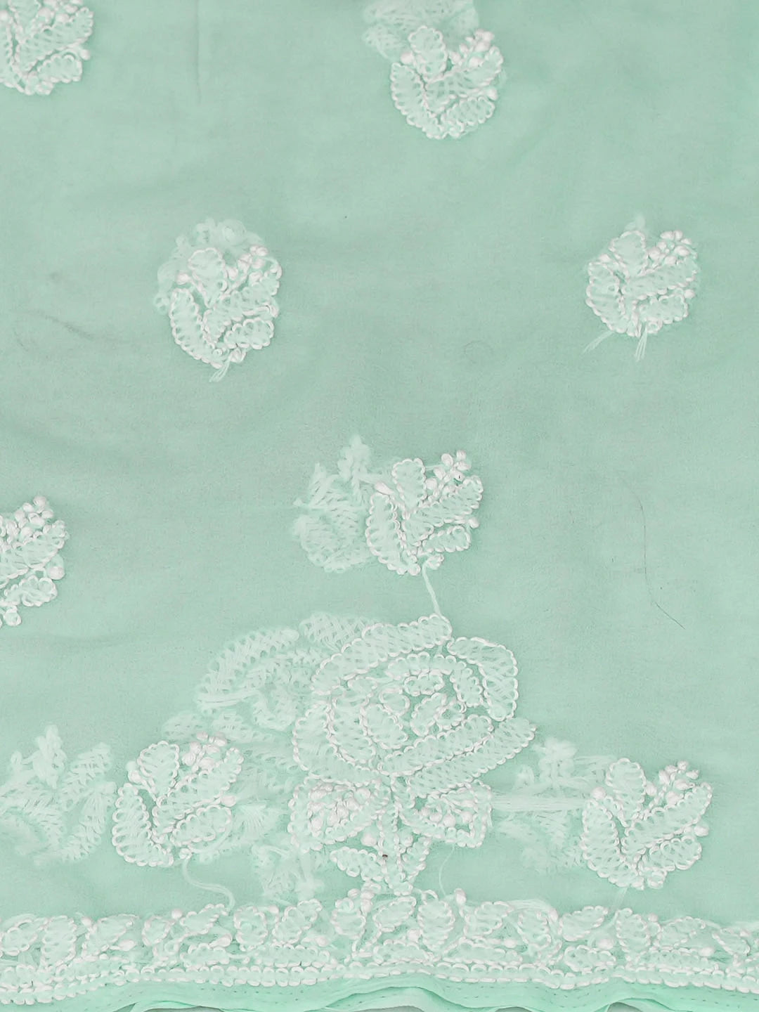 Ada Hand Embroidered Sea Green Georgette Lucknowi Chikankari Unstitched Suit Piece 01A923856
