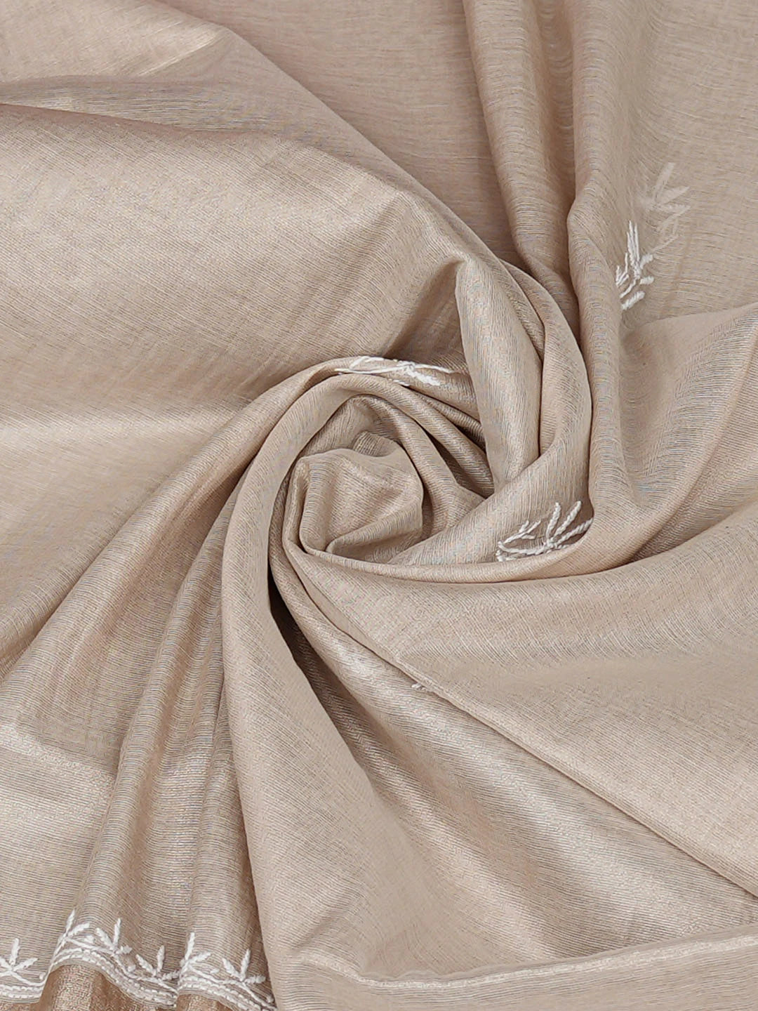 Ada Hand Embroidered Fawn Tissue Lucknowi Chikankari Dupatta 01A962208