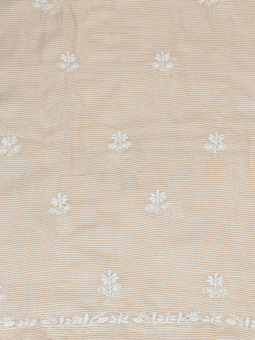 Ada Hand Embroidered Fawn Tissue Lucknowi Chikankari Unstitched Kurta Dupatta Set With Cutdana Work 01A825264