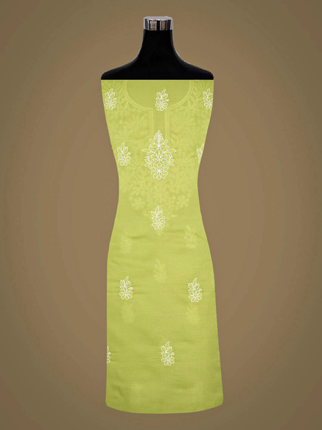 Ada Hand Embroidered Green Cotton lucknowi Chikankari Unstitched Kurta 01A946567