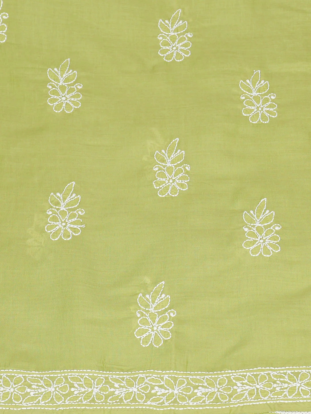 Ada Hand Embroidered Green Cotton lucknowi Chikankari Unstitched Kurta 01A946567