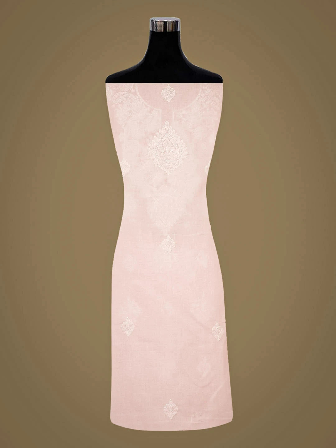 Ada Hand Embroidered Pink Cotton lucknowi Chikankari Unstitched Kurta 01A946898