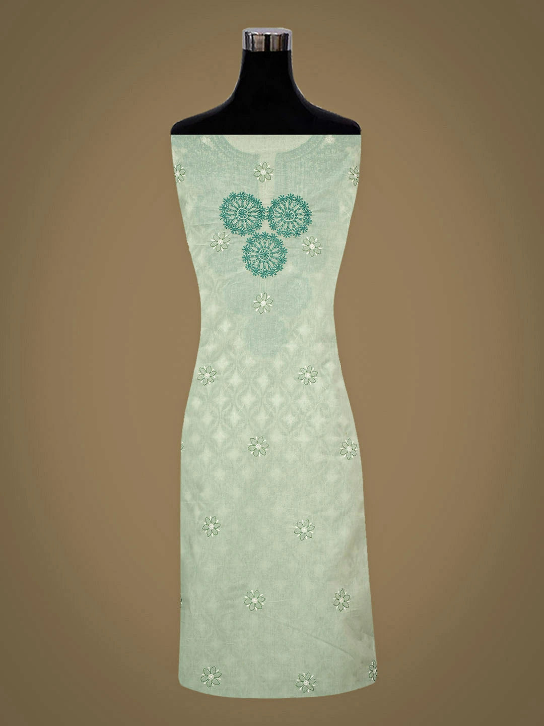 Ada Hand Embroidered Celadon Cotton lucknowi Chikankari Unstitched Kurta 01A919547