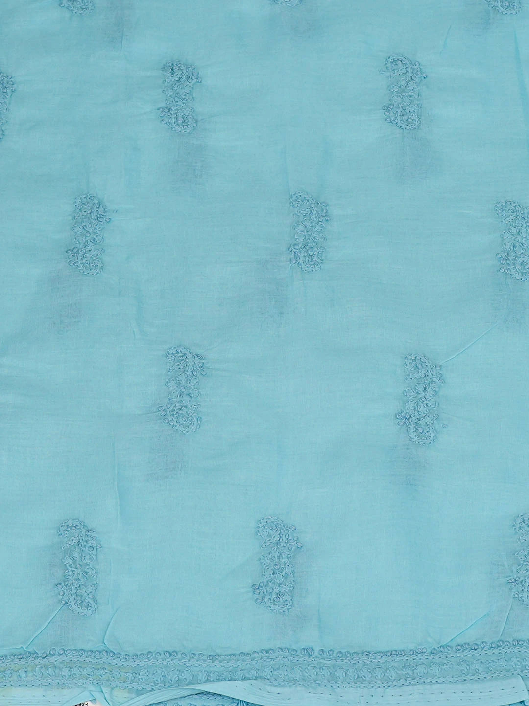Ada Hand Embroidered Blue Cotton lucknowi Chikankari Unstitched Kurta 01A898603