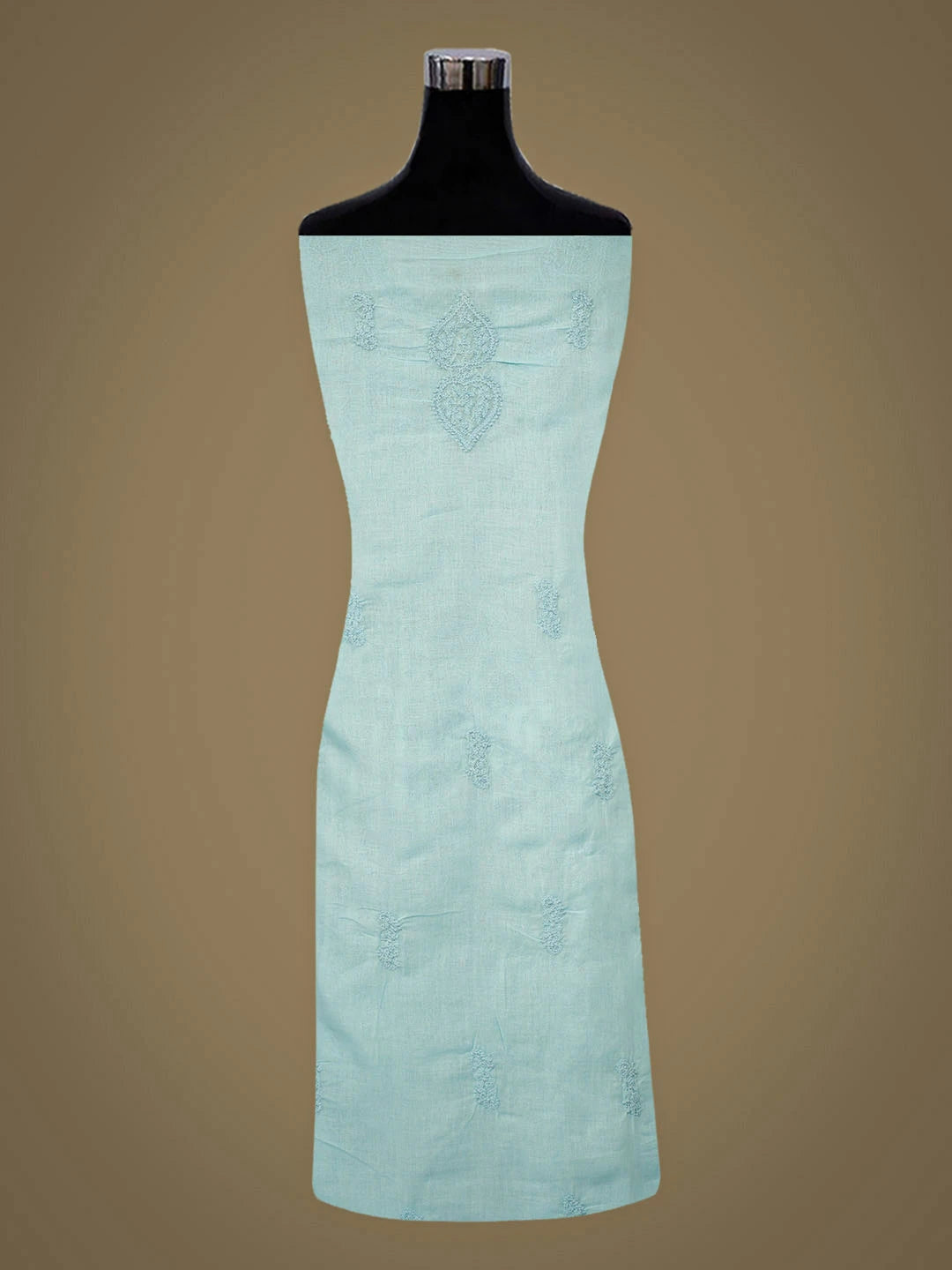 Ada Hand Embroidered Blue Cotton lucknowi Chikankari Unstitched Kurta 01A898603