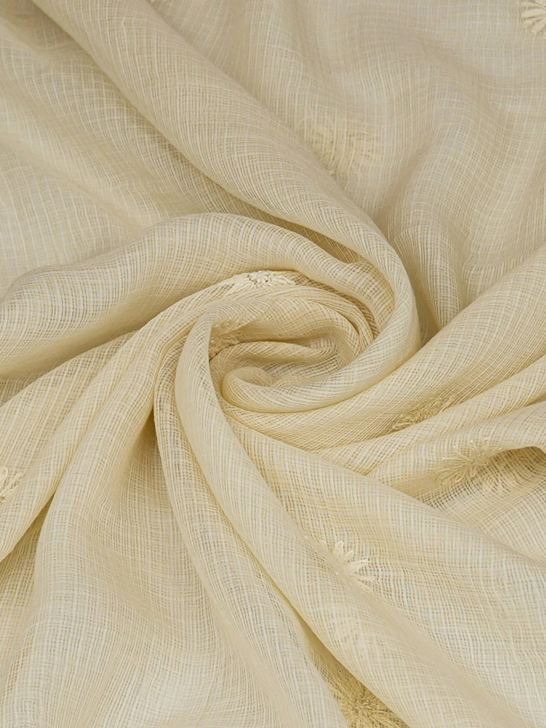 Ada Hand Embroidered Lemon kota Lucknowi Chikankari Dupatta 01A694065