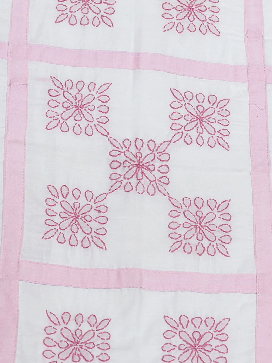 Ada Hand Embroidered White Cotton Lucknowi Chikankari Cushion Cover 01A665349