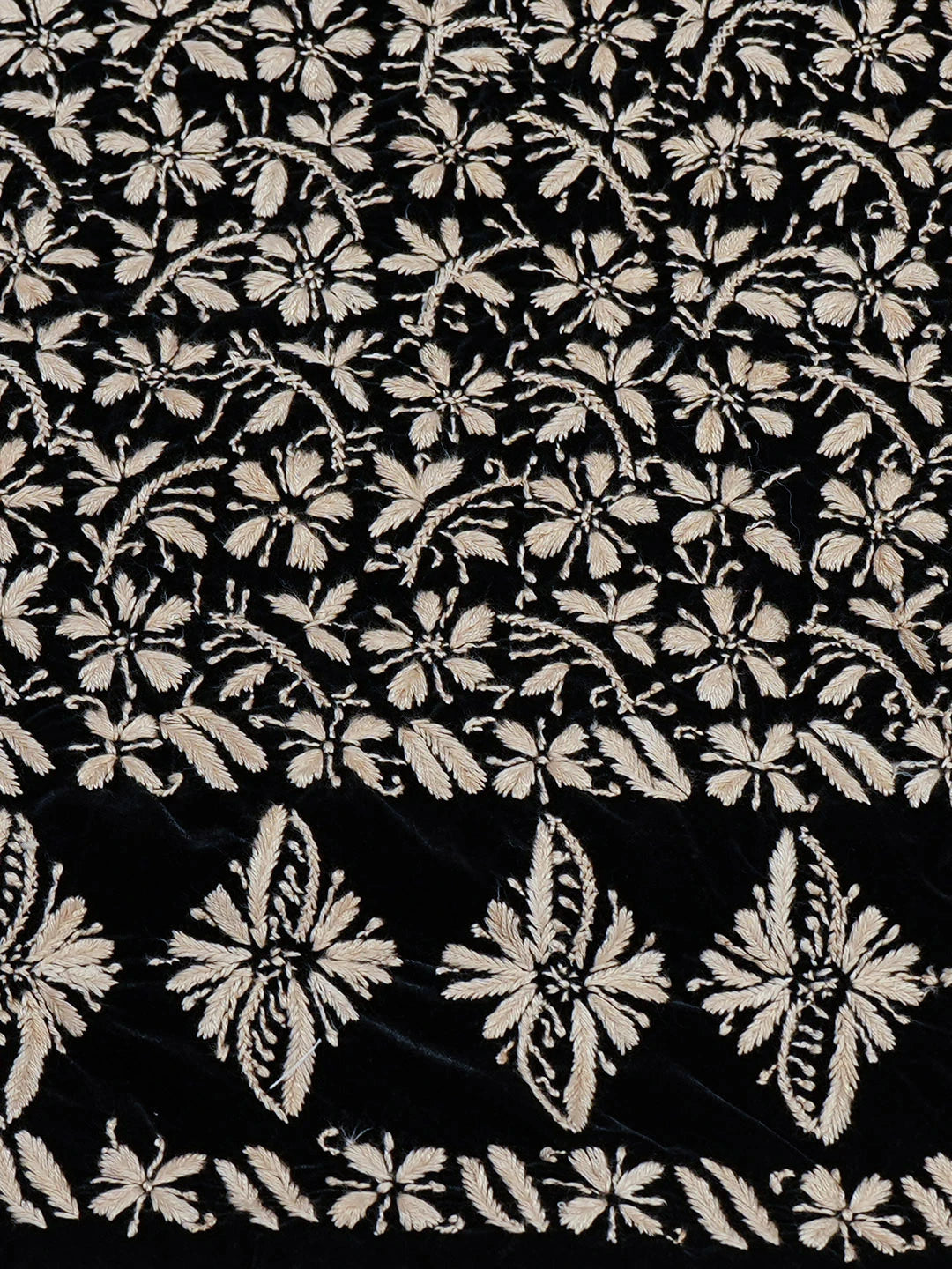 Ada Hand Embroidered Black Velvet Lucknowi Chikankari Cushion Cover 01A643228