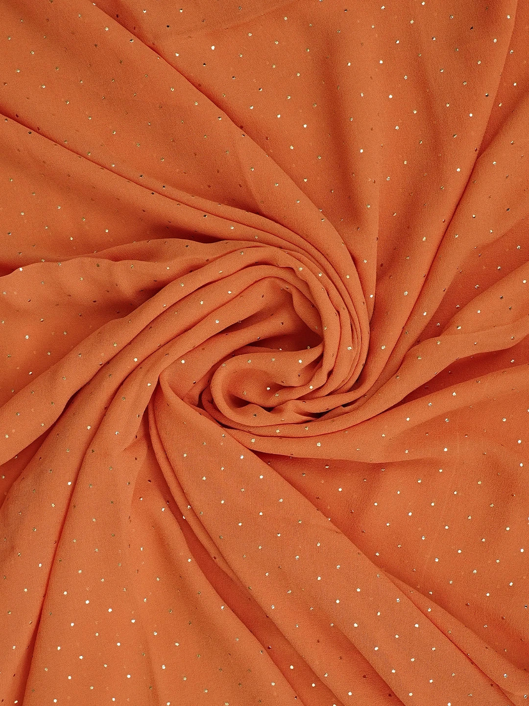 Ada Hand Embroidered Coral Glow Pure Georgette Lucknowi Chikankari Unstitched Suit Piece With Muqaish Work A336488