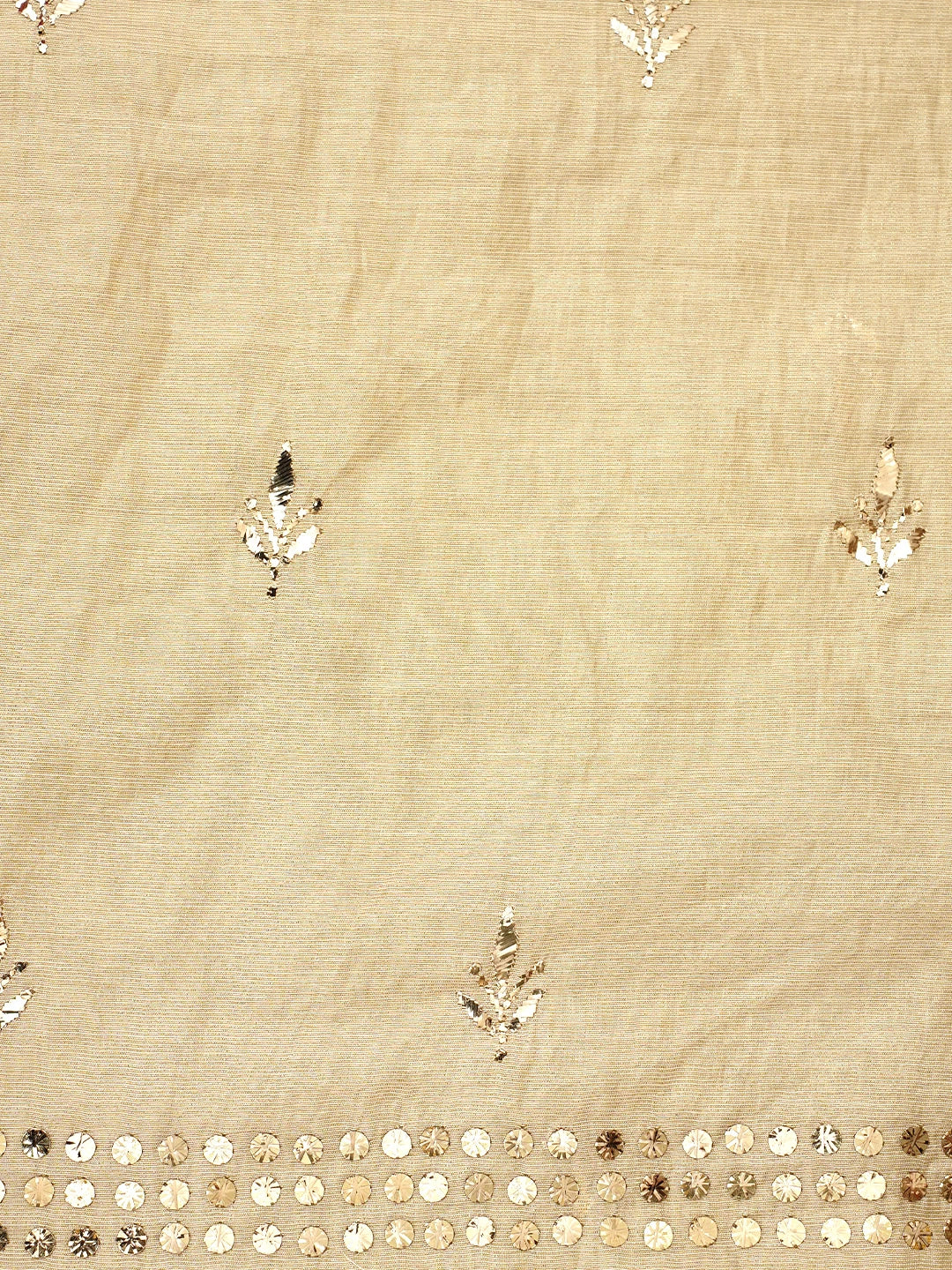 Ada Hand Embroidered Fawn Tissue Unstitched Kurta Dupatta Set With Mukaish/Muqaish Work 01A972578