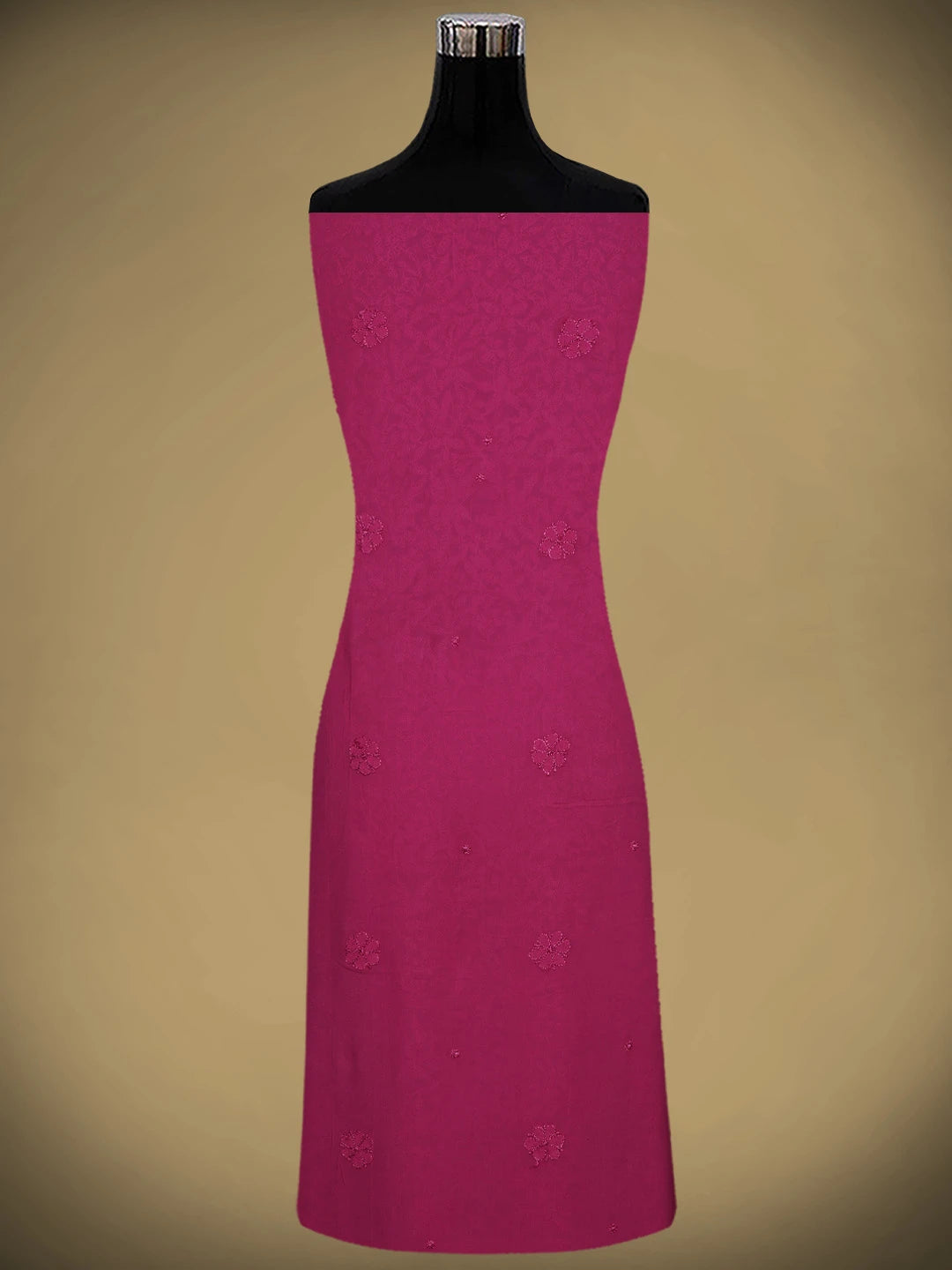 Ada Hand Embroidered Magenta Viscose Georgette Lucknowi Chikankari Unstitched Kurta Dupatta Set 01A922527