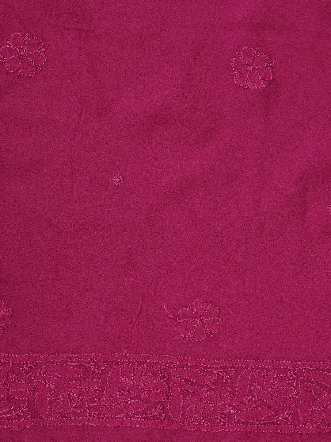 Ada Hand Embroidered Magenta Viscose Georgette Lucknowi Chikankari Unstitched Kurta Dupatta Set 01A922527