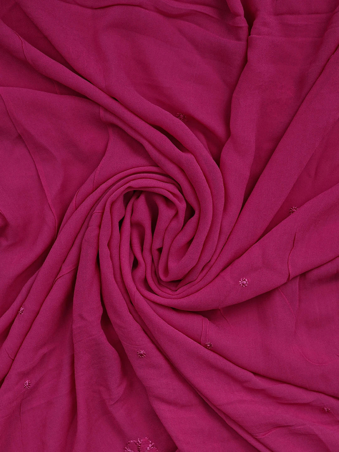 Ada Hand Embroidered Magenta Viscose Georgette Lucknowi Chikankari Unstitched Kurta Dupatta Set 01A922527