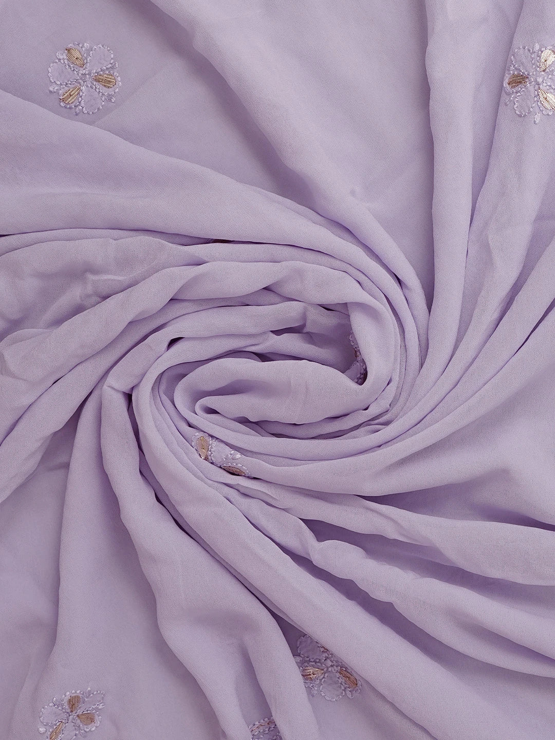 Ada Hand Embroidered Mauve Viscose Georgette Lucknowi Chikankari Unstitched Kurta Dupatta Set With Gota Patti Work 01A962478