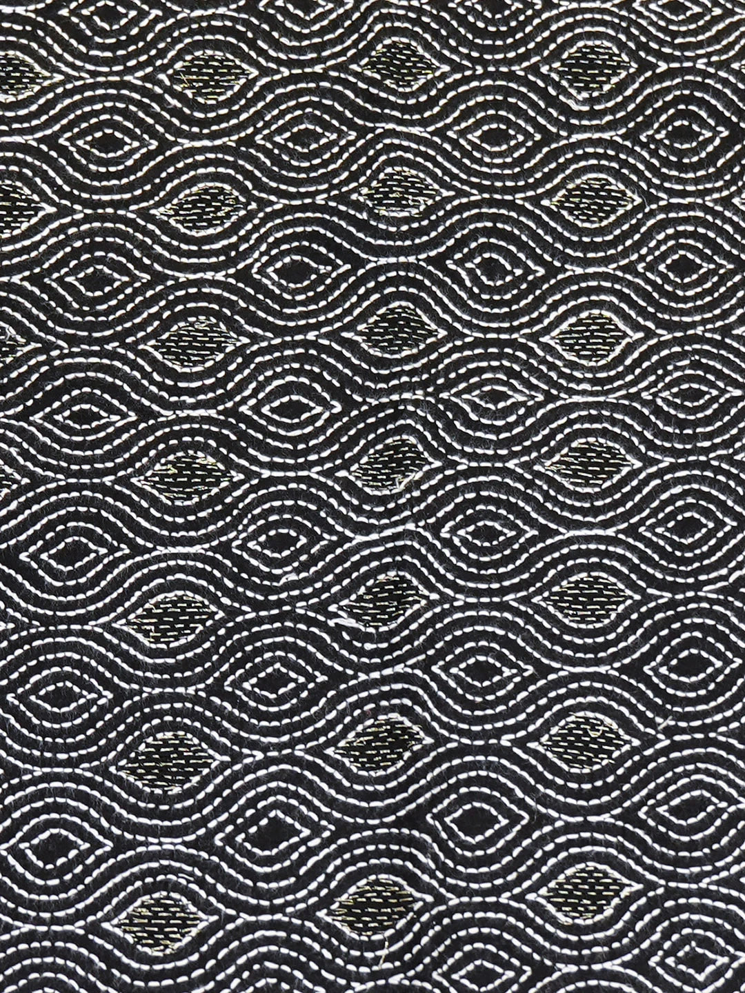 Ada Hand Embroidered Black Cotton Lucknowi Chikankari Cushion Cover With Zari Taar Work 01A572630