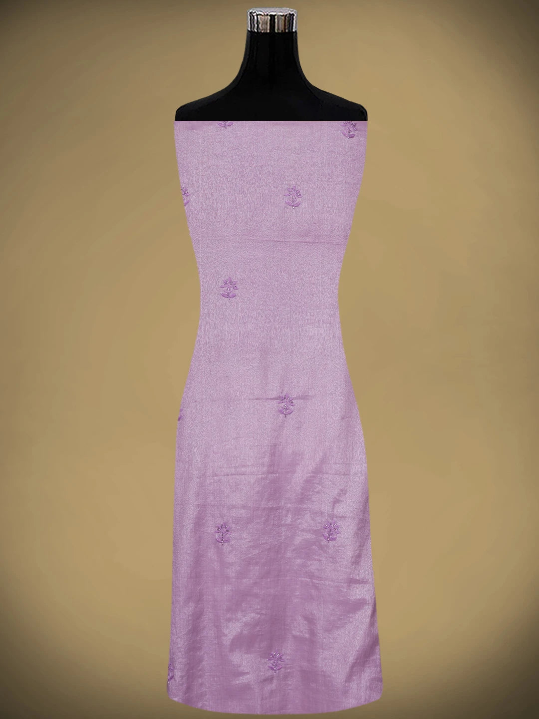Ada Hand Embroidered Mauve Tissue Lucknowi Chikankari Unstitched Kurta Dupatta Set With Cutdana Work 01A901645