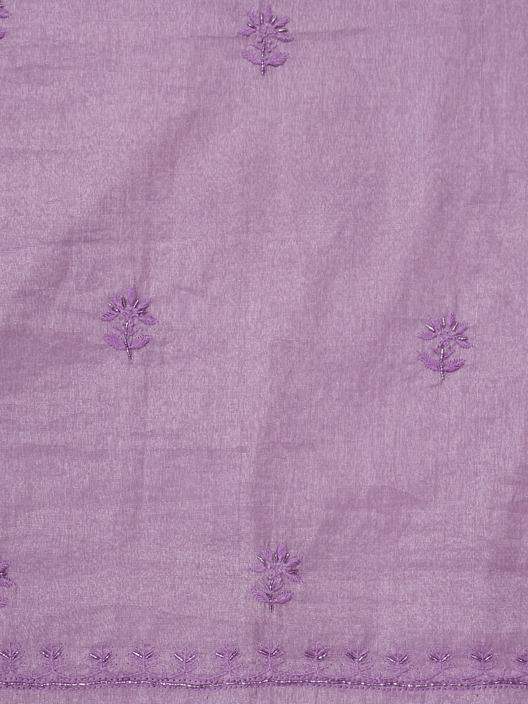 Ada Hand Embroidered Mauve Tissue Lucknowi Chikankari Unstitched Kurta Dupatta Set With Cutdana Work 01A901645