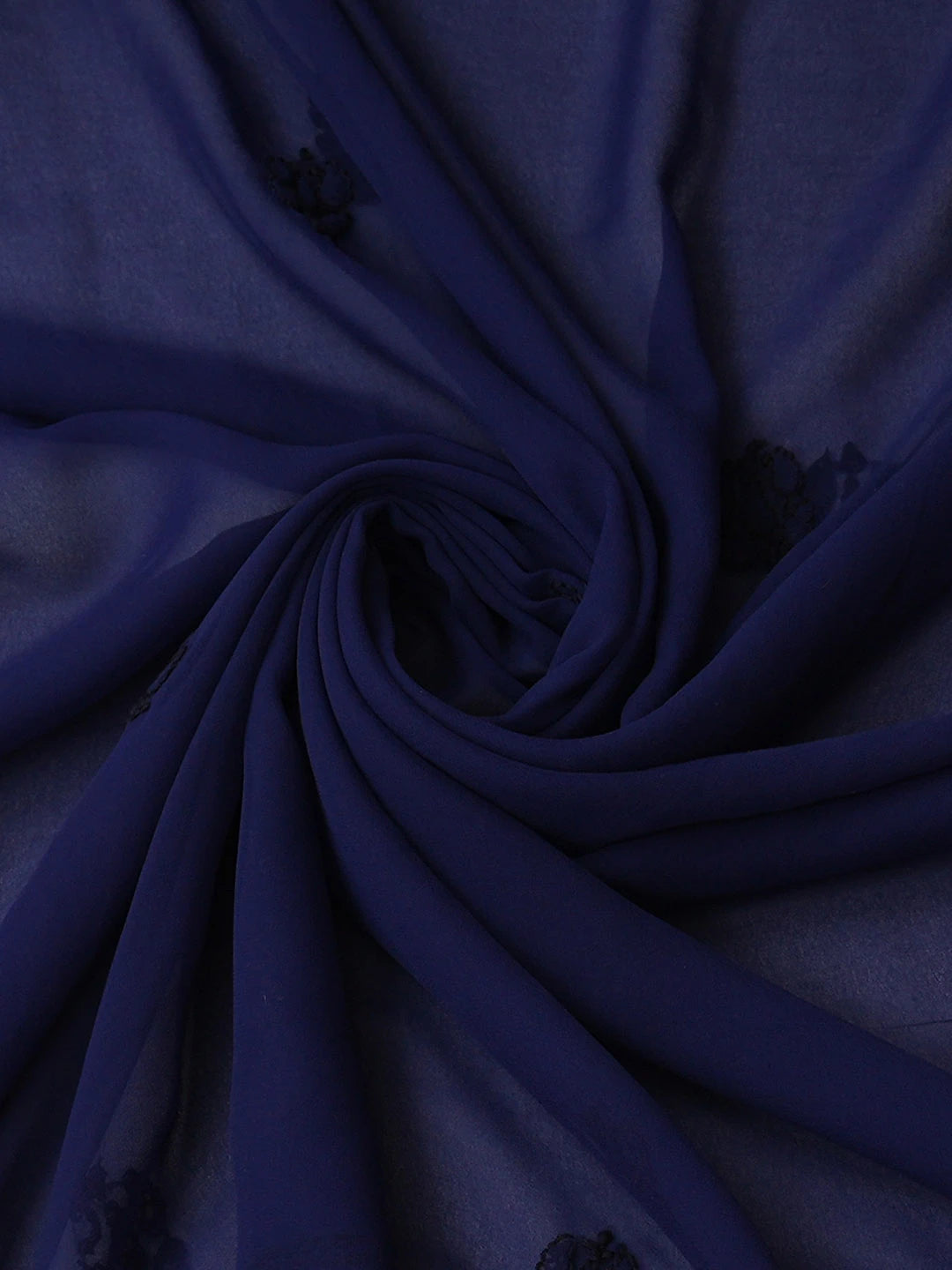 Ada Hand Embroidered Royal Blue Faux Georgette Lucknowi Chikankari Unstitched Suit Piece 01A921624