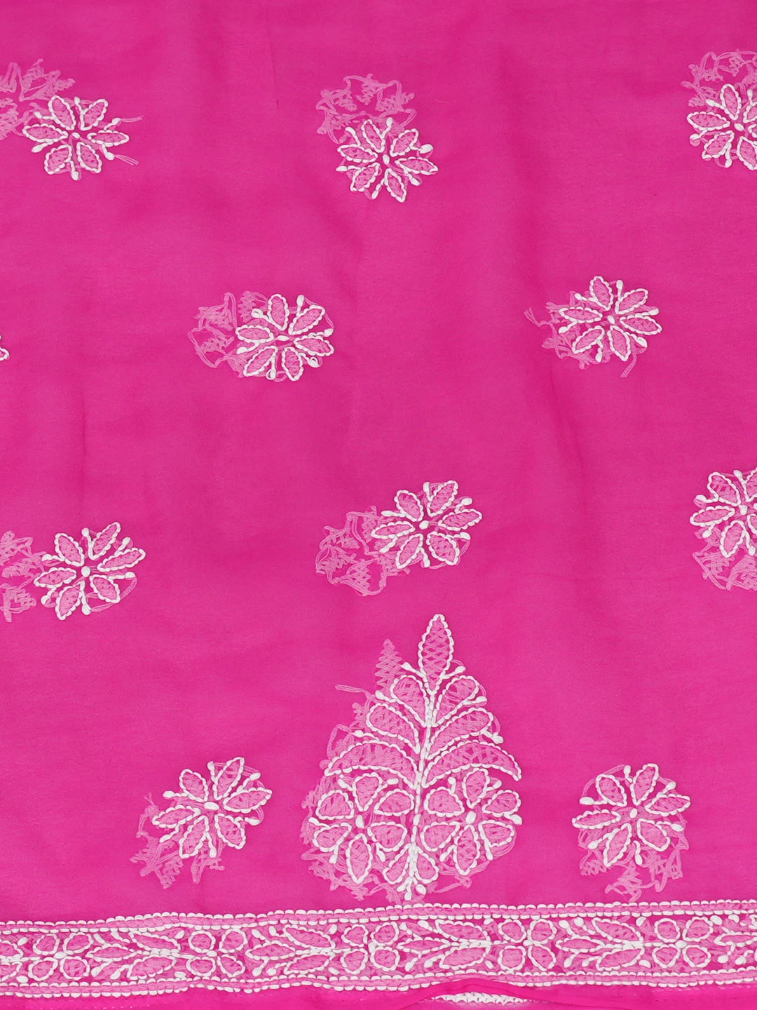 Ada Hand Embroidered Magenta Faux Georgette Lucknowi Chikankari Unstitched Suit Piece 01A944921