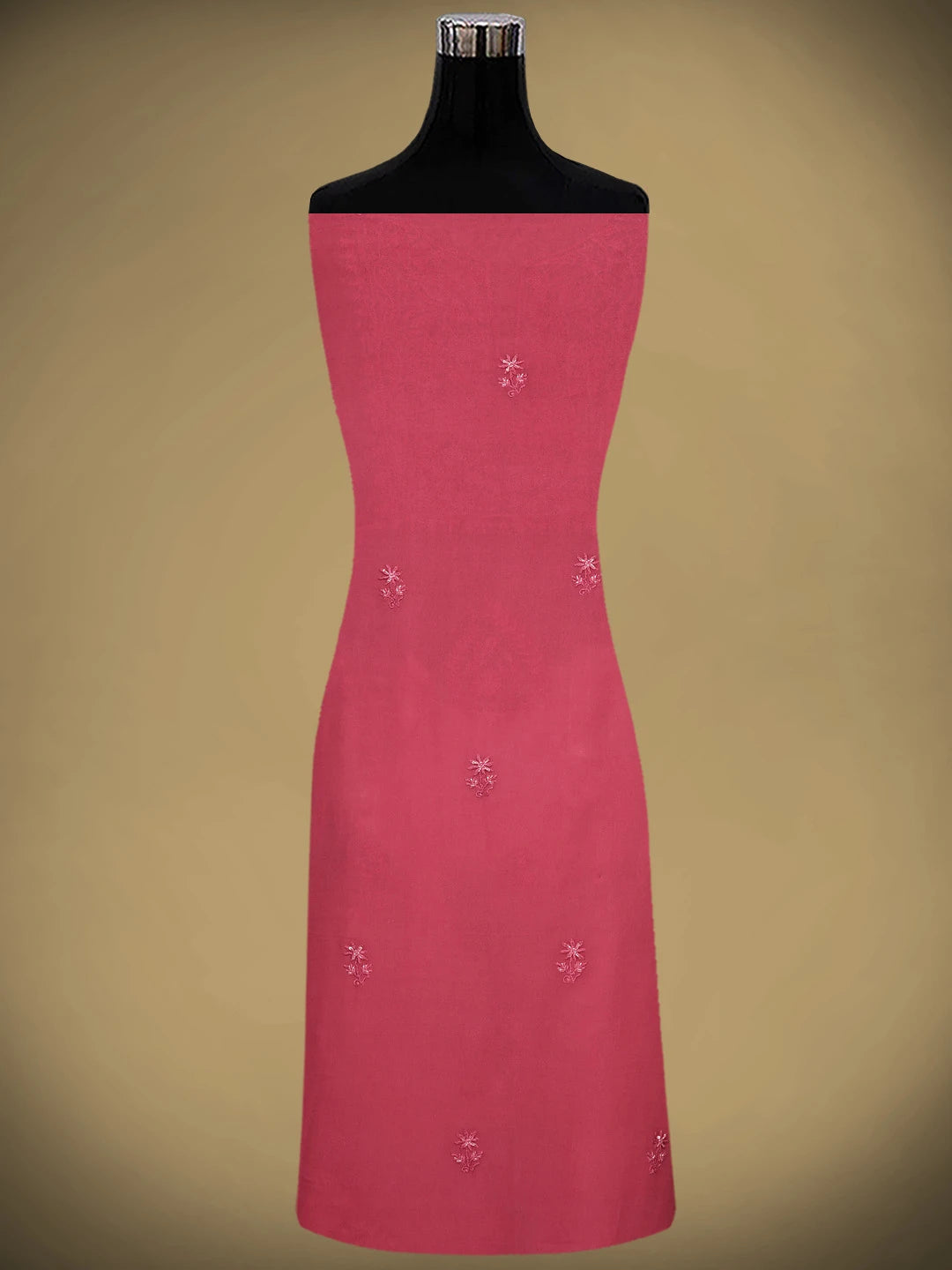 Ada Hand Embroidered Hot Berry Pink Viscose Georgette Lucknowi Chikankari Unstitched Kurta Dupatta Set With Cutdana Work 01A810431