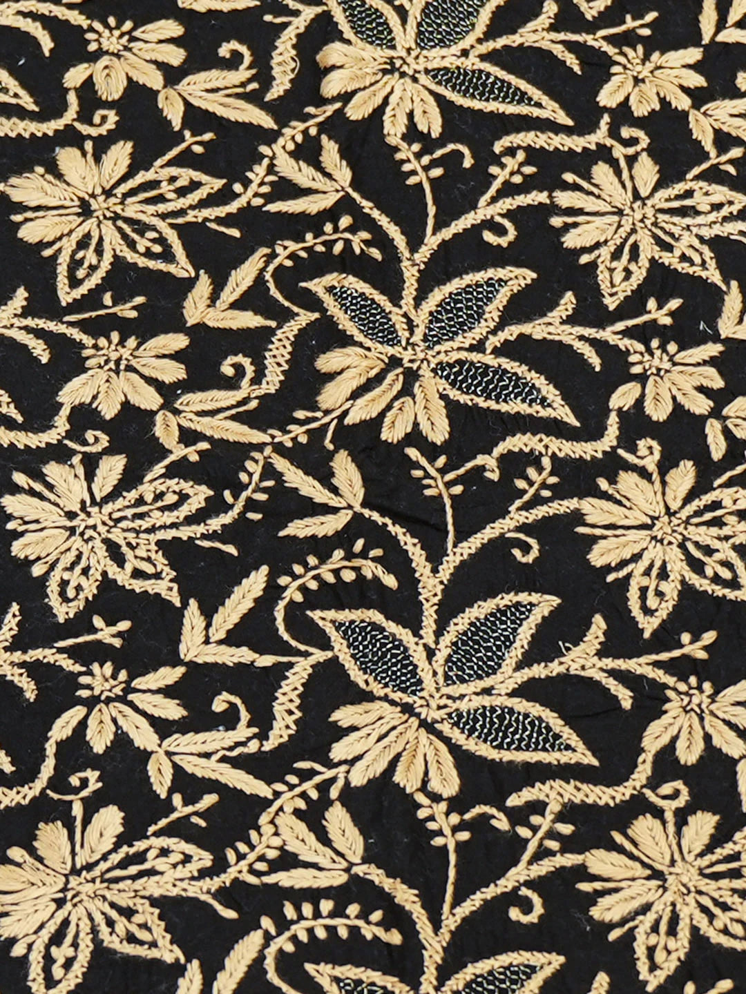 Ada Hand Embroidered Black Cotton Lucknowi Chikankari Cushion Cover With Zari Taar Work 01A586818
