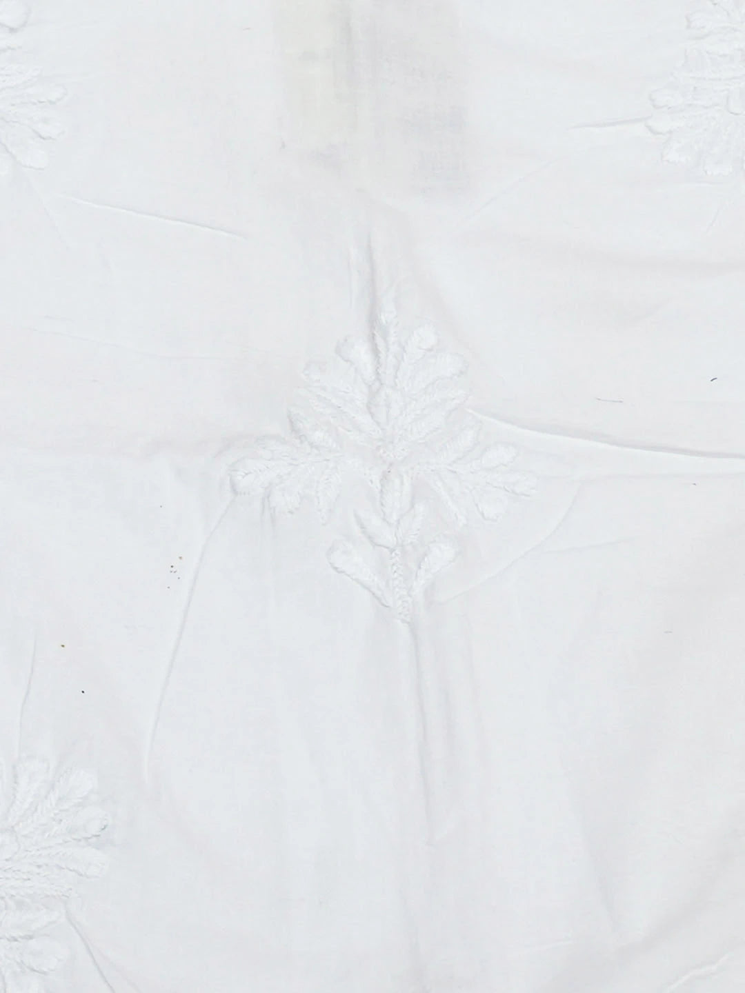 Ada Hand Embroidered White Cotton Lucknowi Chikankari Cushion Cover 01A752305