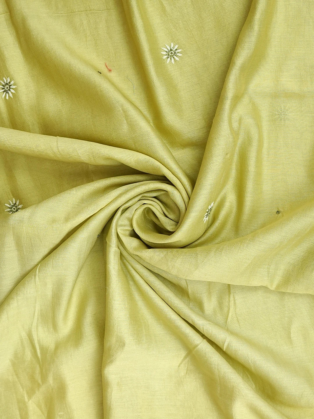 Ada Hand Embroidered Pista Green Chanderi Lucknowi Chikankari Semi Stitched Kurta Dupatta Set With Cutdana Work 01A639540