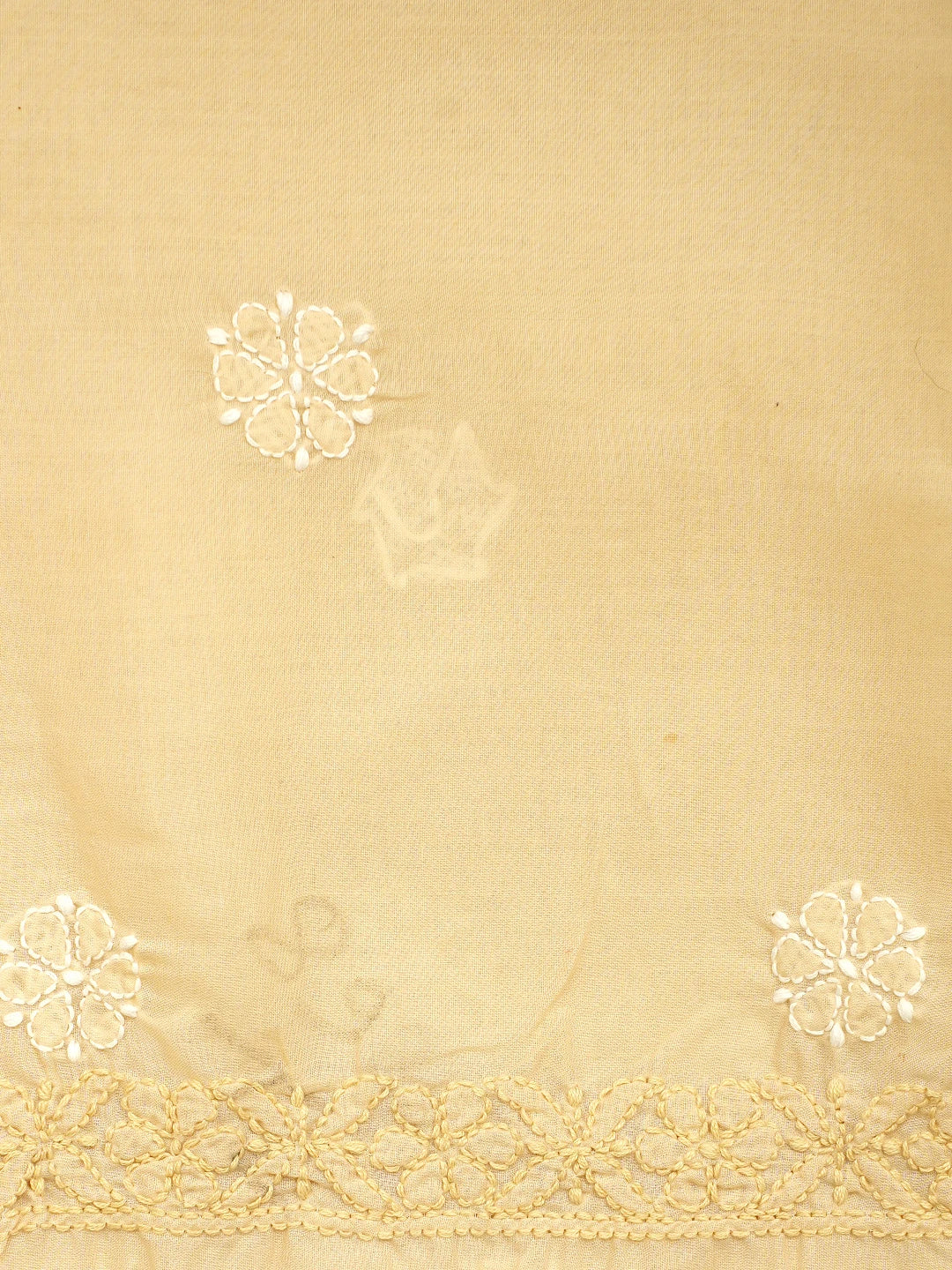 Ada Hand Embroidered Tan Brown Cotton Lucknowi Chikankari Unstitched Suit Piece 01A913520
