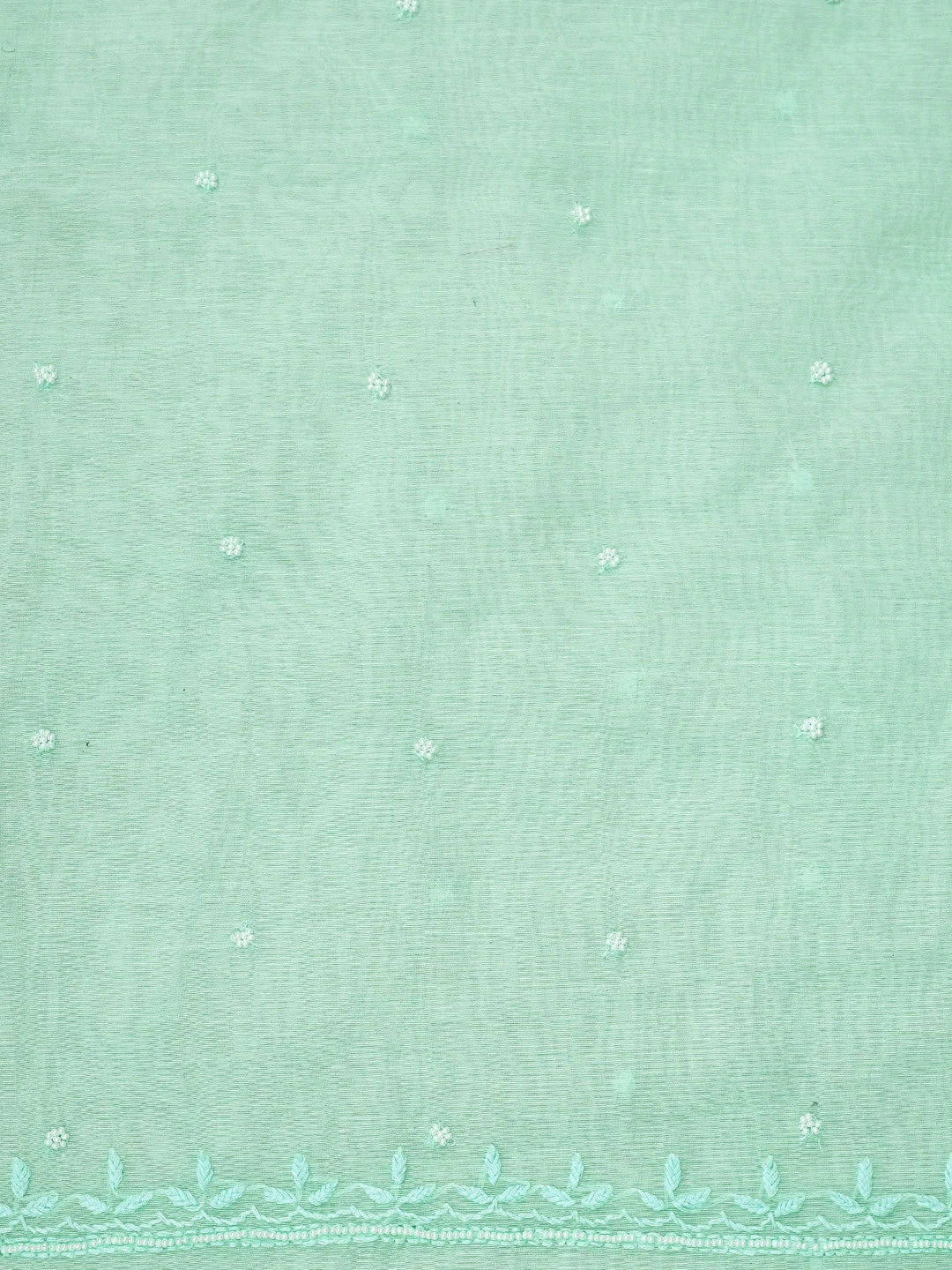 Ada Hand Embroidered Sky Blue Chanderi Lucknowi Chikankari Unstitched Kurta Dupatta Set With Cutdana Work 01A972773