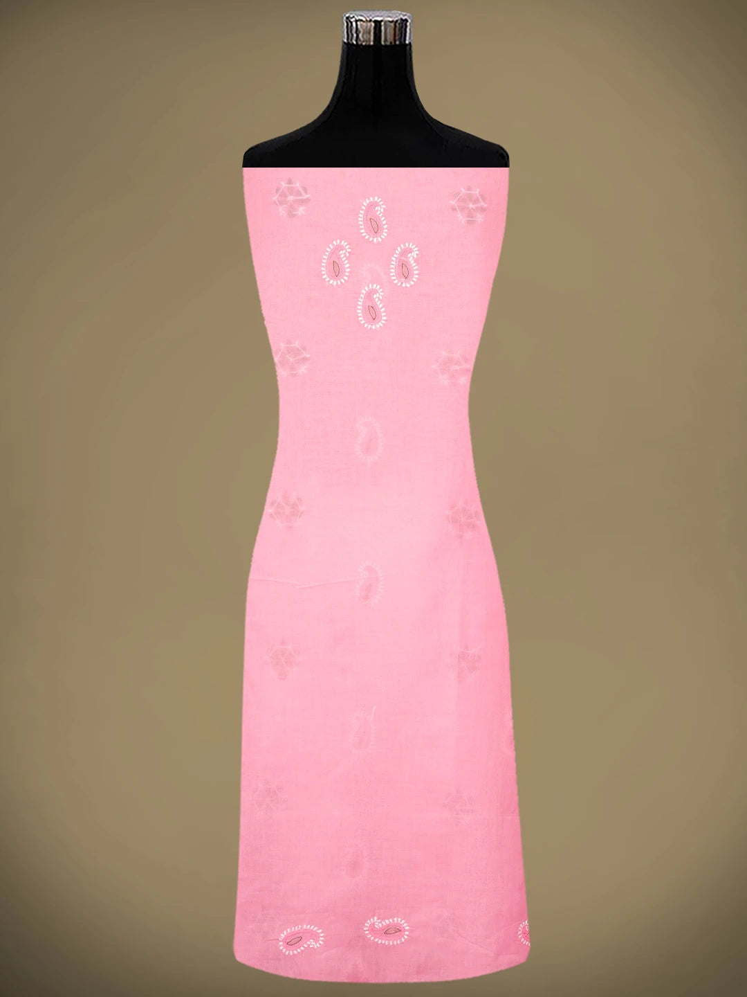 Ada Hand Embroidered Pink Cotton Lucknowi Chikankari Unstitched Suit Piece 01A882299