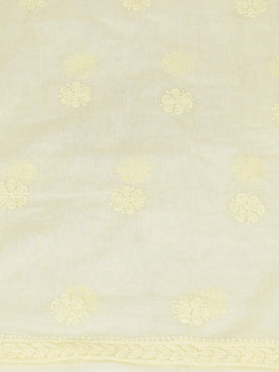 Ada Hand Embroidered Lemon Chanderi Lucknowi Chikankari Unstitched Kurta Dupatta Set 01A972716