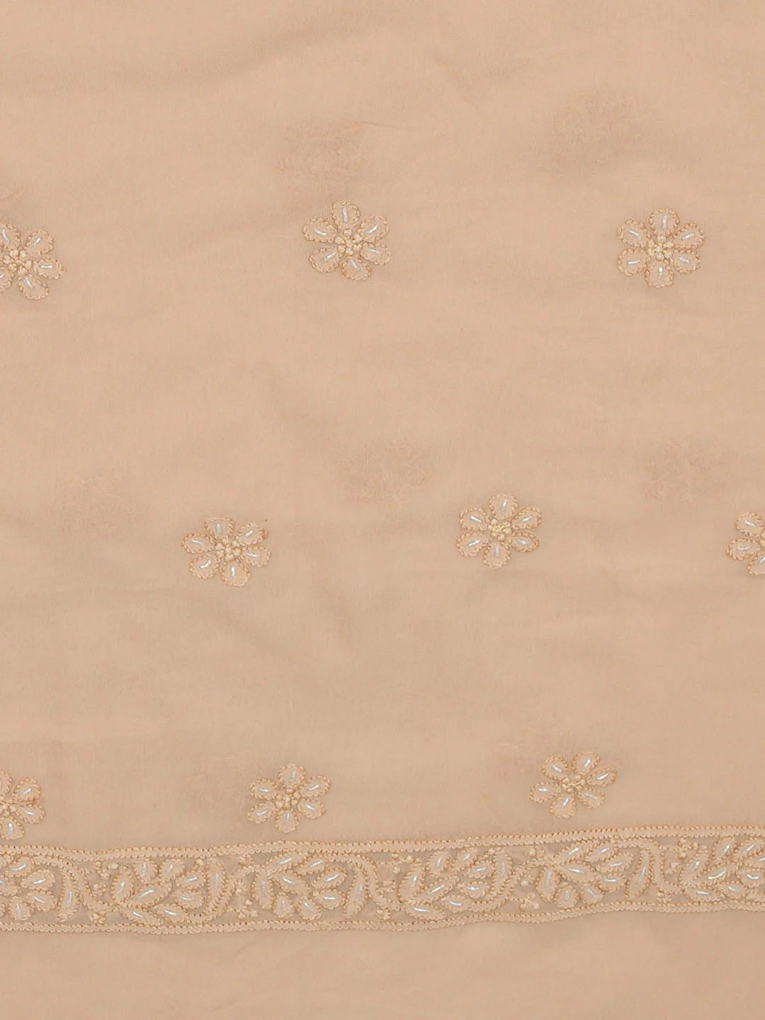 Ada Hand Embroidered Brown Viscose Georgette Lucknowi Chikankari Unstitched Kurta Dupatta Set With Cutdana Work 01A957830