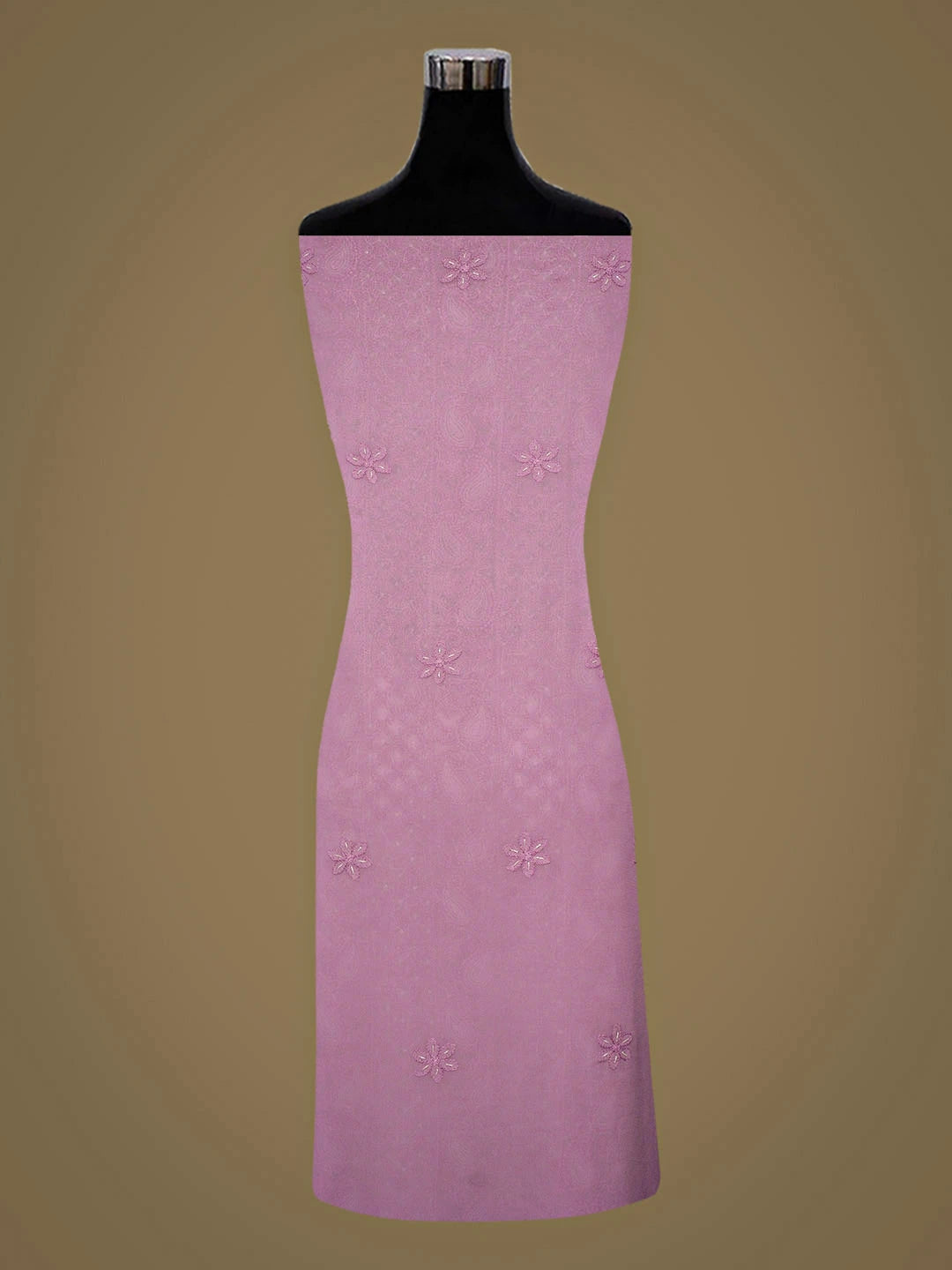 Ada Hand Embroidered Mauve Viscose Georgette Lucknowi Chikankari Unstitched Kurta Dupatta Set With Cutdana Work 01A884311