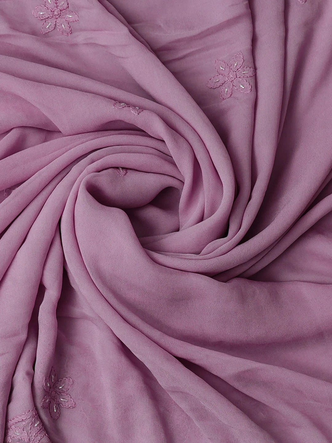 Ada Hand Embroidered Mauve Viscose Georgette Lucknowi Chikankari Unstitched Kurta Dupatta Set With Cutdana Work 01A884311