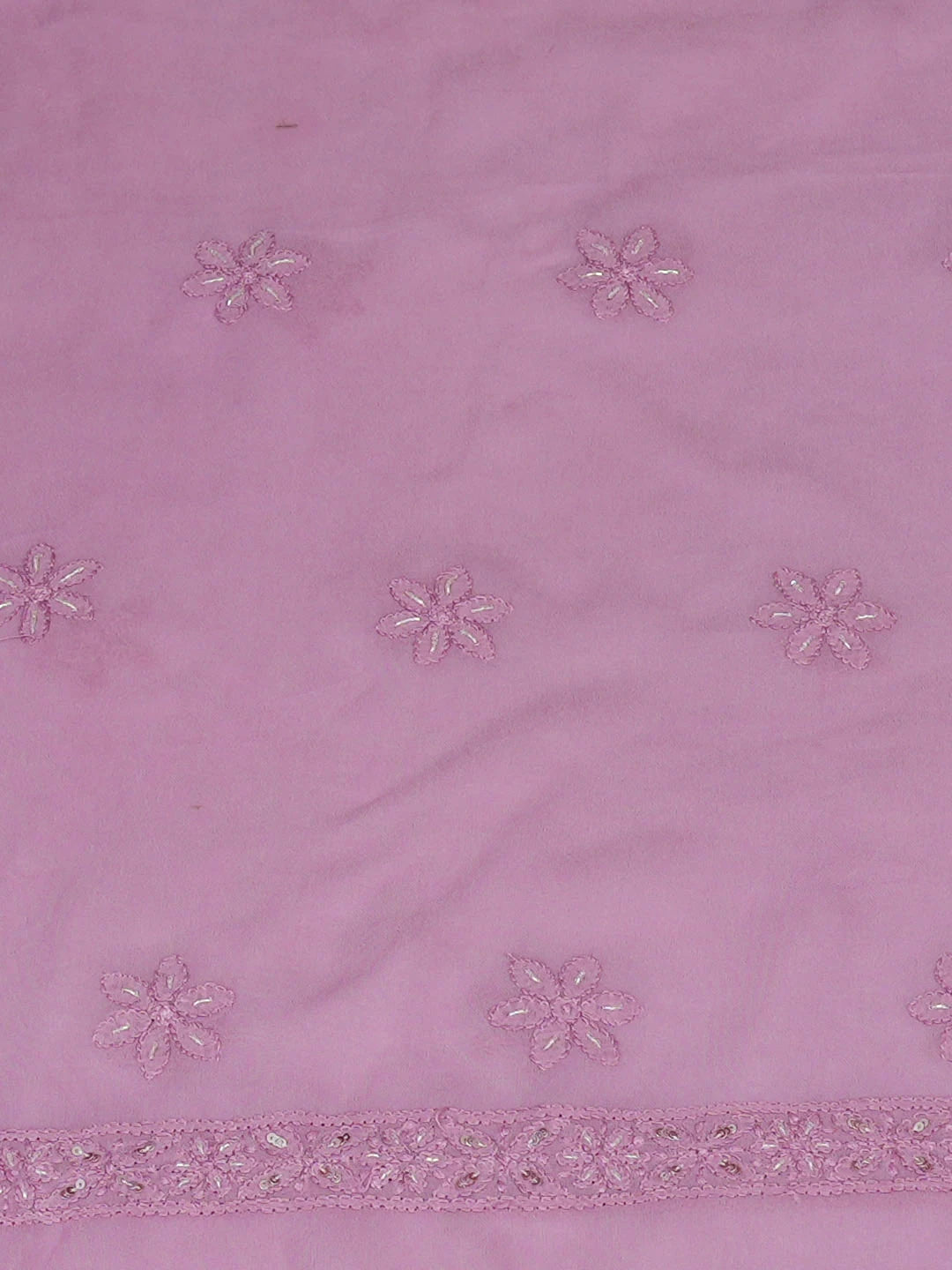 Ada Hand Embroidered Mauve Viscose Georgette Lucknowi Chikankari Unstitched Kurta Dupatta Set With Cutdana Work 01A884311