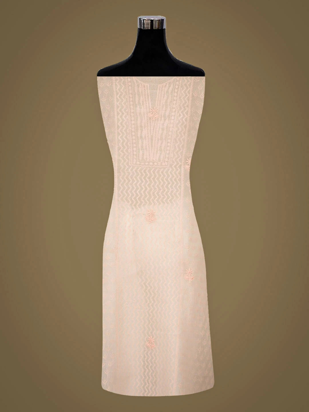 Ada Hand Embroidered White Organza Lucknowi Chikankari Unstitched Kurta Dupatta Set 01A919837