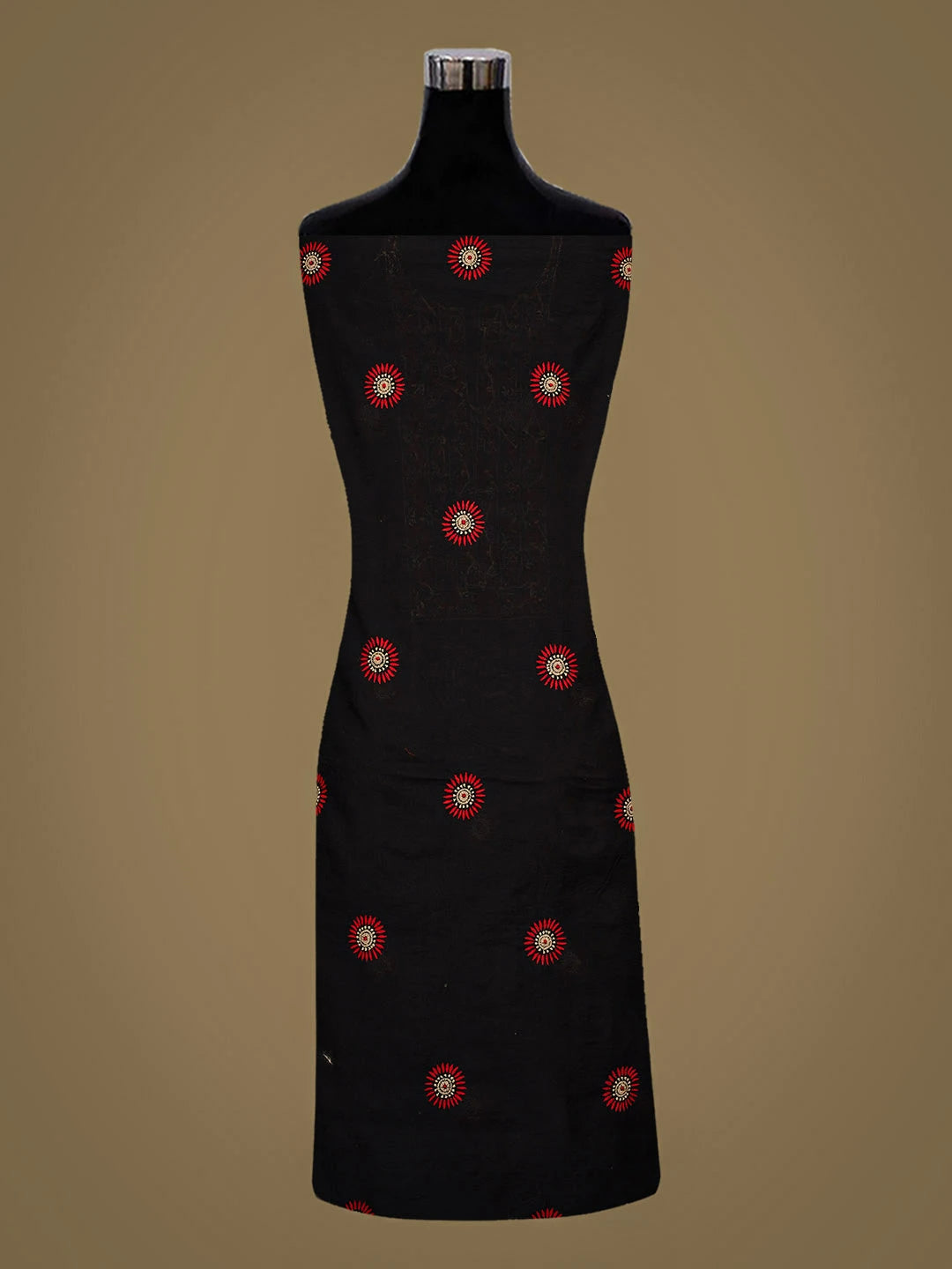 Ada Hand Embroidered Black Chanderi Lucknowi Chikankari Unstitched Kurta Dupatta Set 01A948898