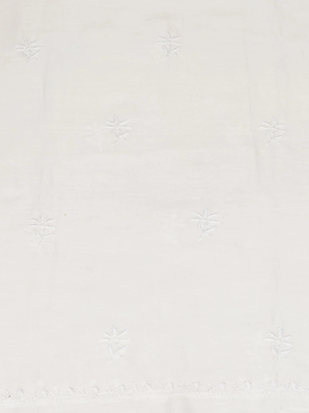 Ada Hand Embroidered White Chanderi Lucknowi Chikankari Unstitched Kurta Dupatta Set 01A639191