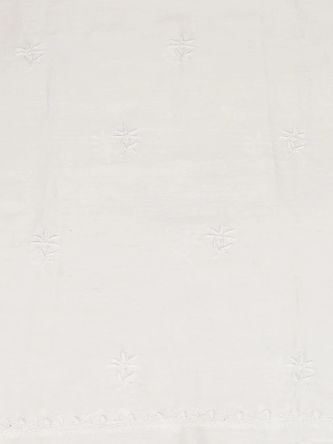 Ada Hand Embroidered White Chanderi Lucknowi Chikankari Unstitched Kurta Dupatta Set 01A639191