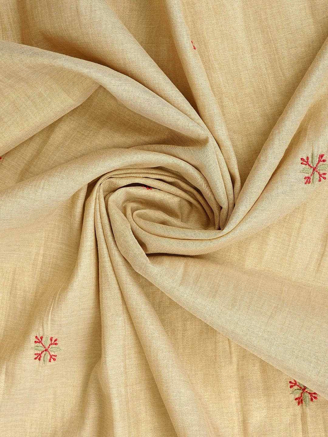 Ada Hand Embroidered Fawn Tissue Lucknowi Chikankari Semi Stitched Kurta Dupatta Set 01A901103