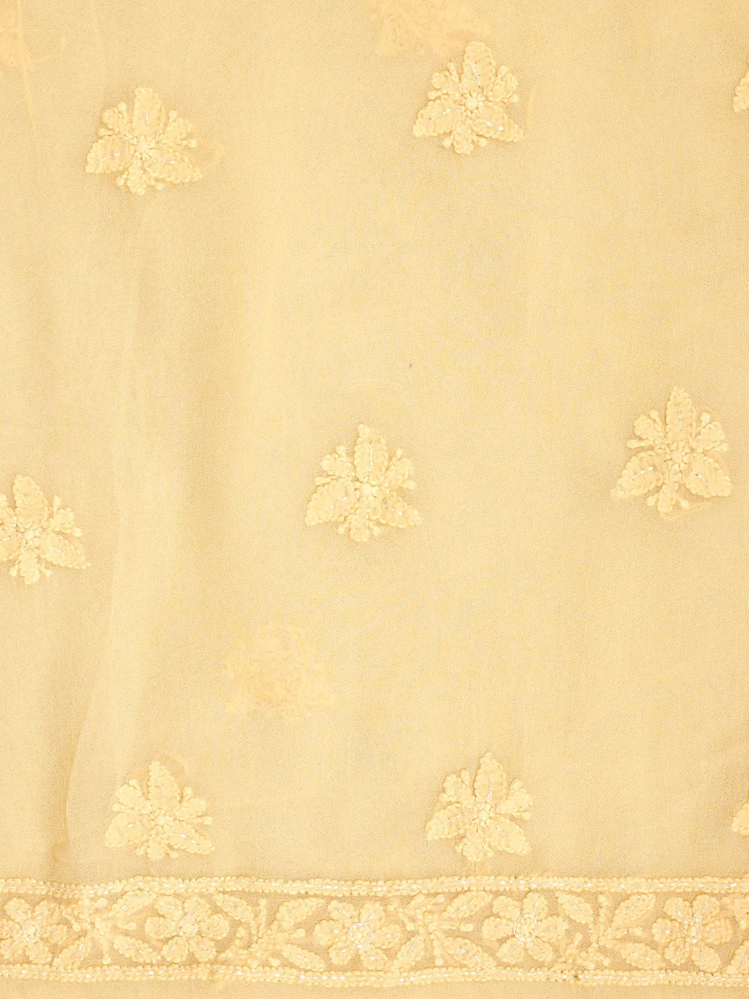 Ada Hand Embroidered Light Peach Viscose Georgette Lucknowi Chikankari Unstitched Kurta Dupatta Set With Cutdana Work 01A957790