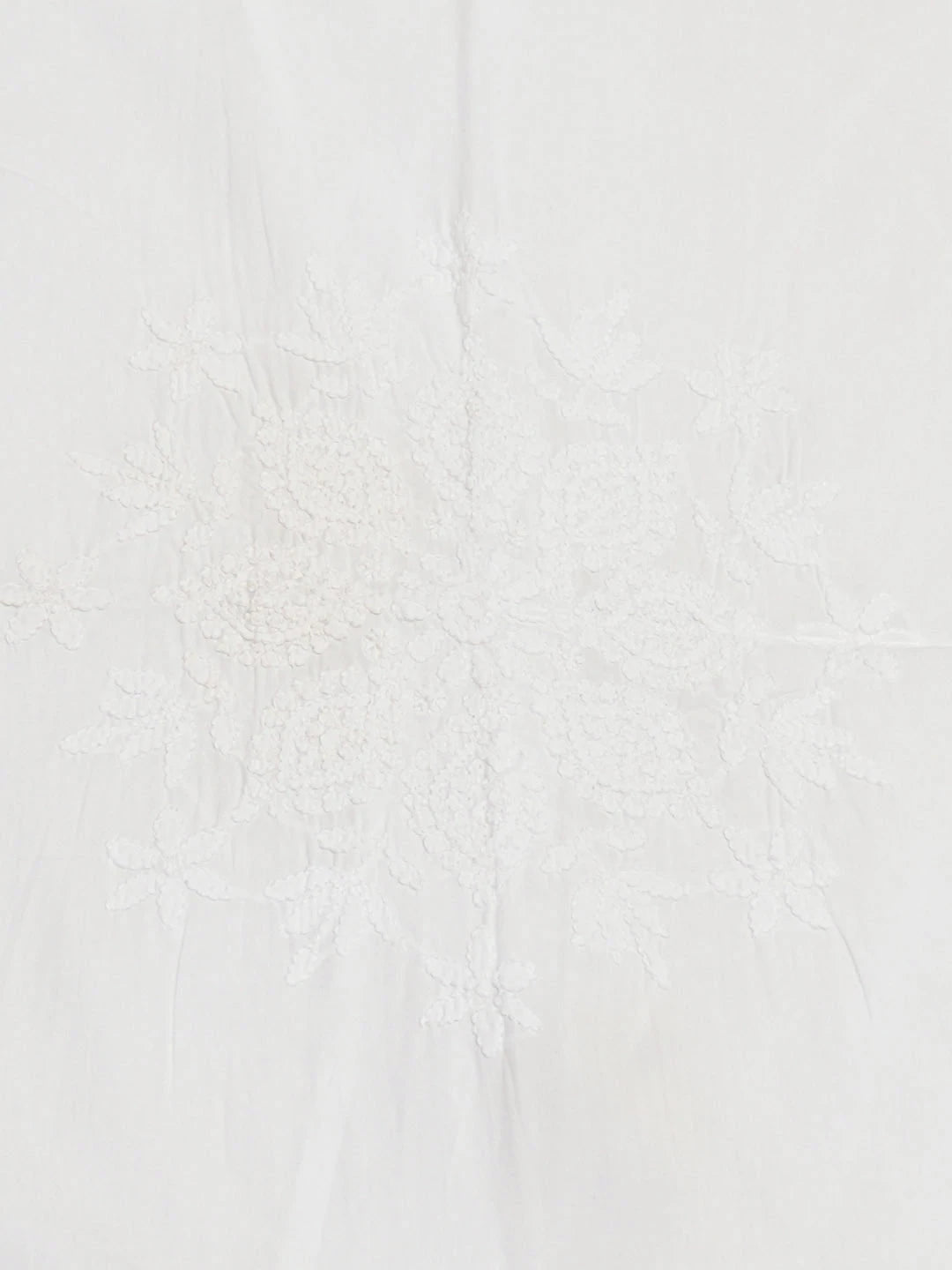 Ada Hand Embroidered White Cotton Lucknowi Chikankari Cushion Cover 01A956778