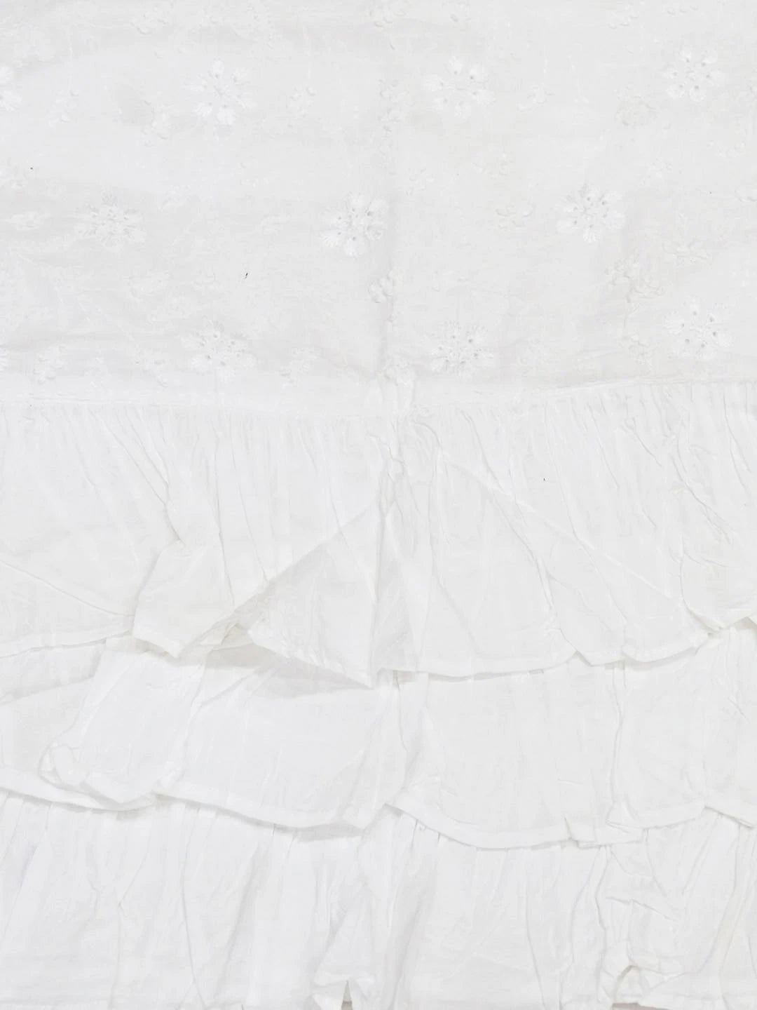 Ada Hand Embroidered White Cotton Lucknowi Chikankari Cushion Cover 01A730459