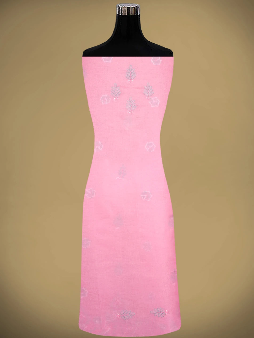 Ada Hand Embroidered Pink Cotton Lucknowi Chikankari Unstitched Suit Piece 01A879320