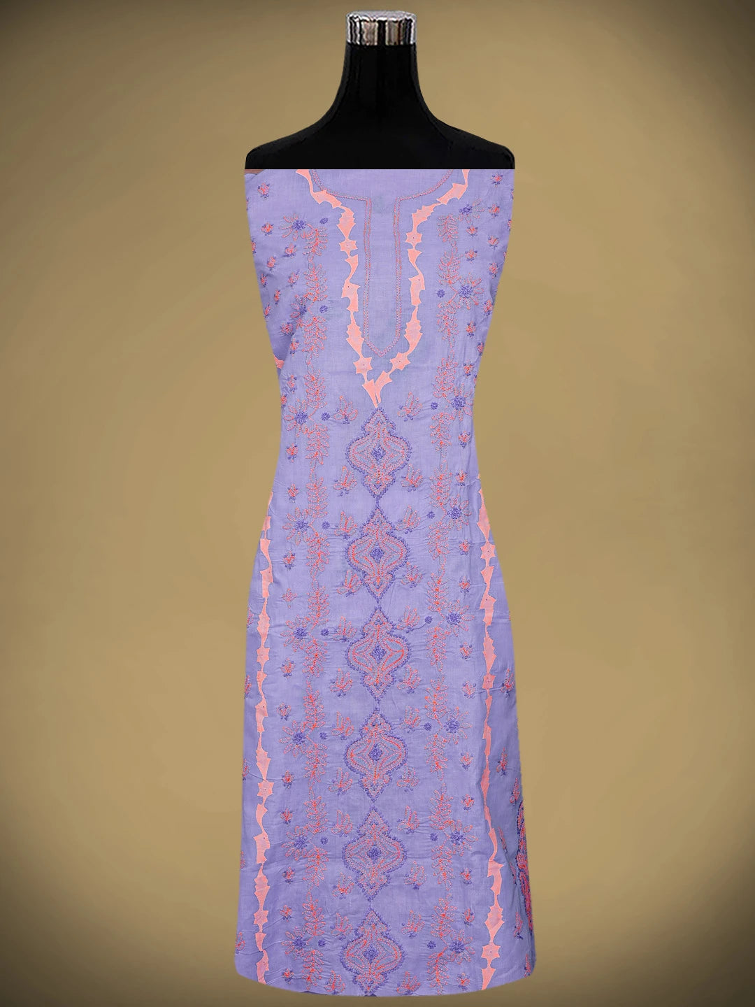 Ada Hand Embroidered Mauve Cotton Lucknowi Chikankari Unstitched Suit Piece 01A966799