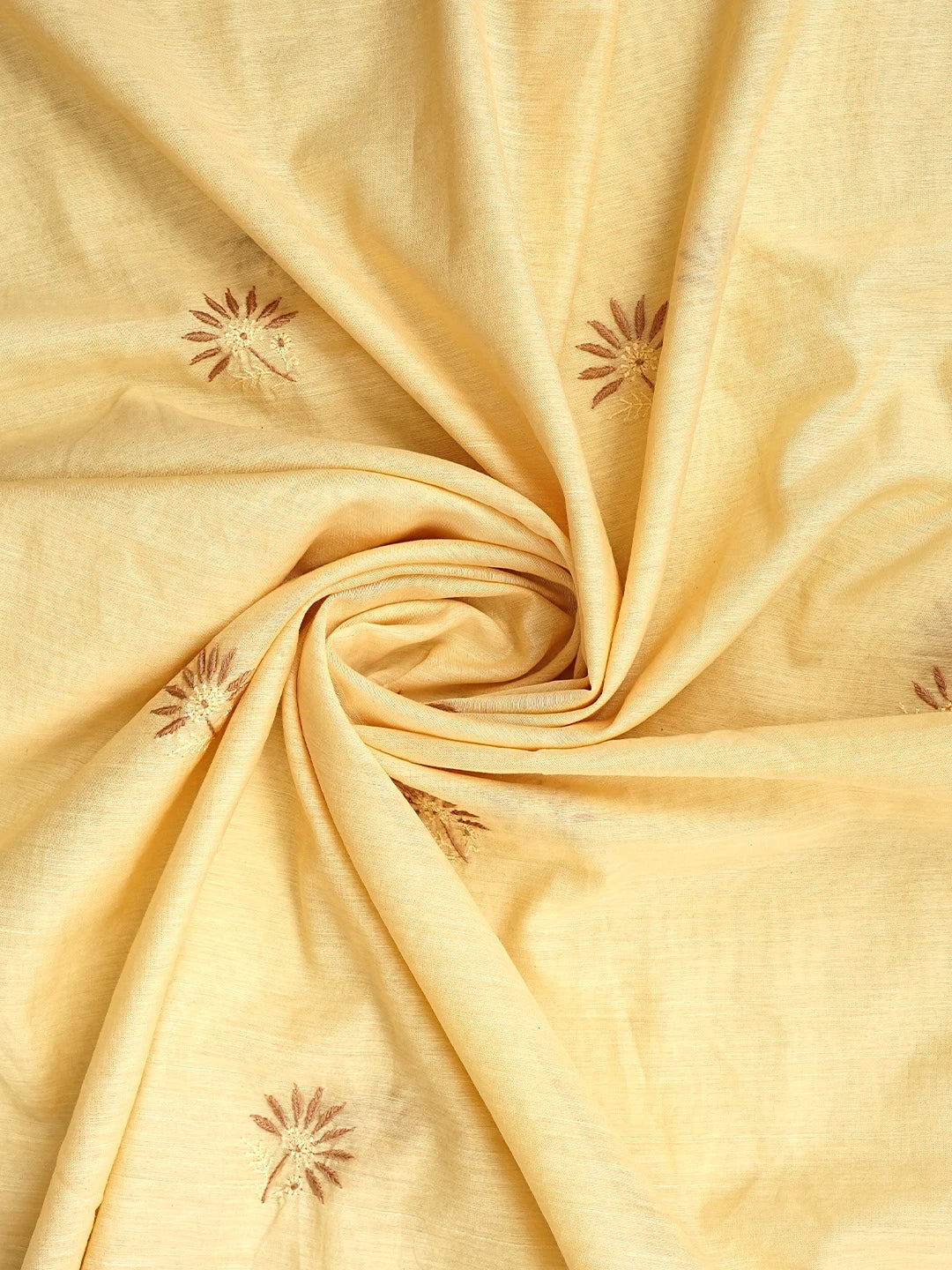 Ada Hand Embroidered Fawn Chanderi Lucknowi Chikankari Semi-Stitched Kurta Dupatta Set 01A125565