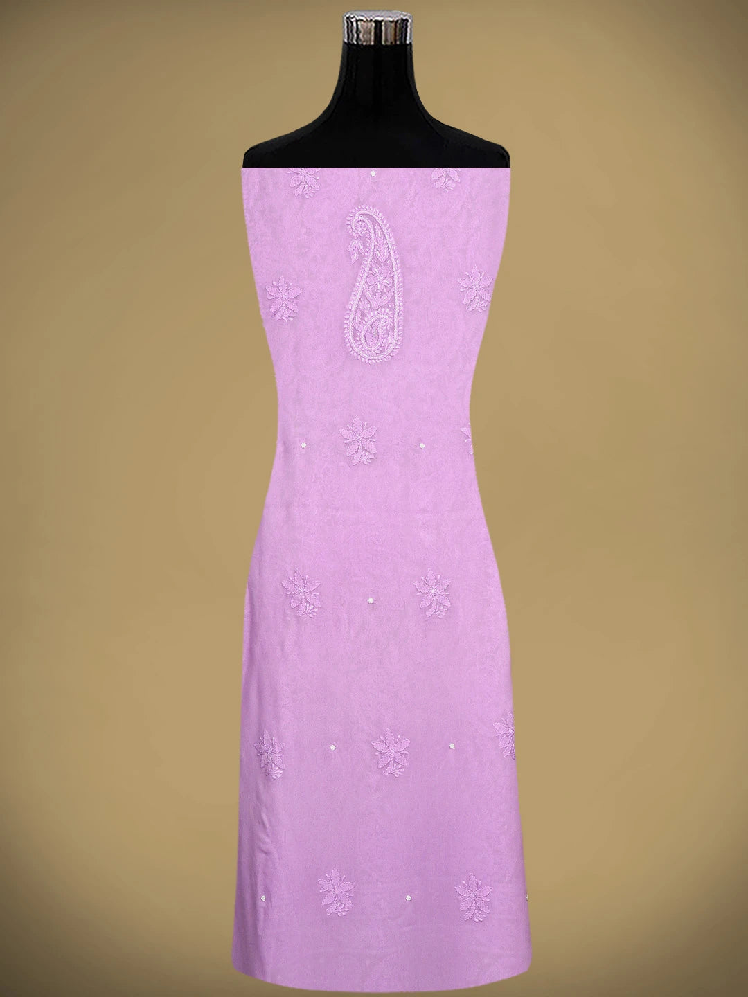 Ada Hand Embroidered Lavender Viscose Georgette Lucknowi Chikankari Unstitched Kurta Dupatta Set With Cutdana Work 01A962577