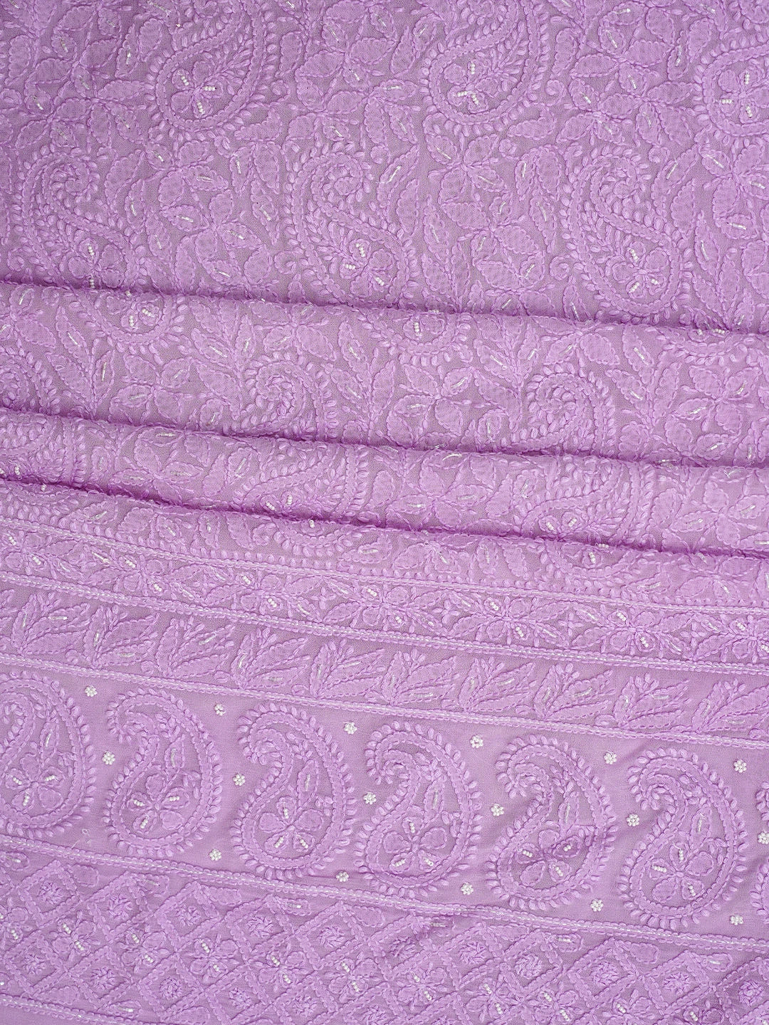 Ada Hand Embroidered Lavender Viscose Georgette Lucknowi Chikankari Unstitched Kurta Dupatta Set With Cutdana Work 01A962577